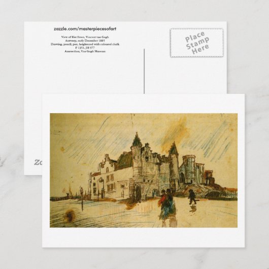 Uitzicht van Het Steen (F1351) Van Gogh Fine Art Briefkaart (Voorkant / Achterkant)