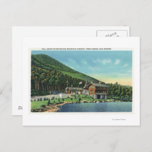 Uitzicht van het Stevens-meer van de Toll House Briefkaart (Voorkant / Achterkant)