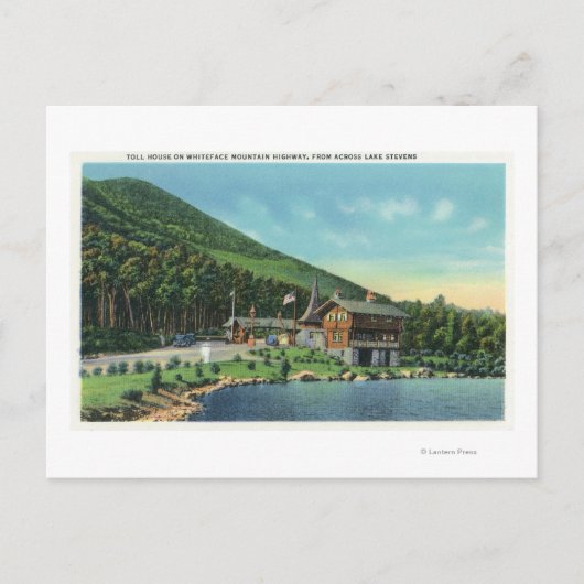 Uitzicht van het Stevens-meer van de Toll House Briefkaart (Voorkant)