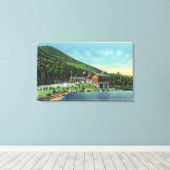 Uitzicht van het Stevens-meer van de Toll House Canvas Afdruk (Insitu (Houten vloer))