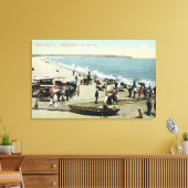Uitzicht van het strand en het kleedhoofd canvas afdruk (Insitu (Woonkamer))