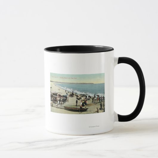 Uitzicht van het strand en het kleedhoofd mok (Rechts)