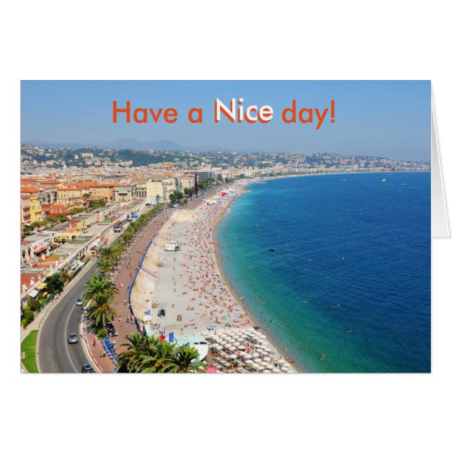 Uitzicht van het strand in Nice, Frankrijk (Voorkant Horizontaal)