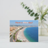 Uitzicht van het strand in Nice, Frankrijk Briefkaart (Staand voorkant)