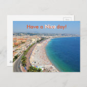 Uitzicht van het strand in Nice, Frankrijk Briefkaart (Voorkant / Achterkant)