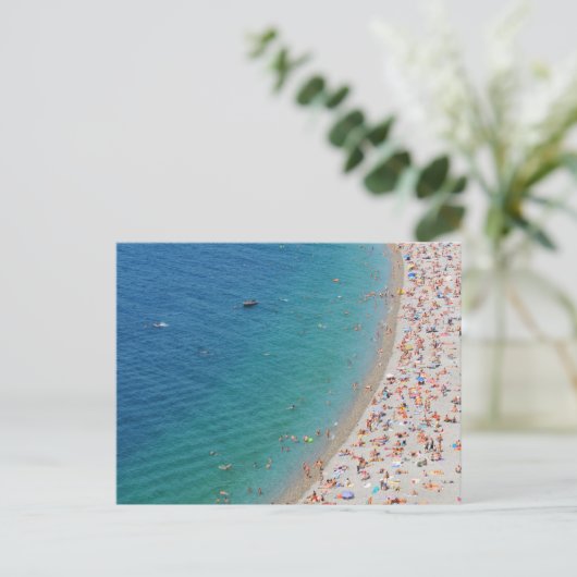 Uitzicht van het strand in Nice, Frankrijk Briefkaart (Staand voorkant)