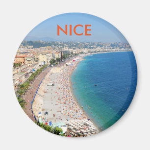 Uitzicht van het strand in Nice, Frankrijk Magneet