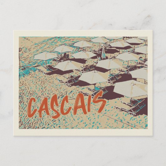 Uitzicht van het strand van Cascais, Portugal Briefkaart (Voorkant)