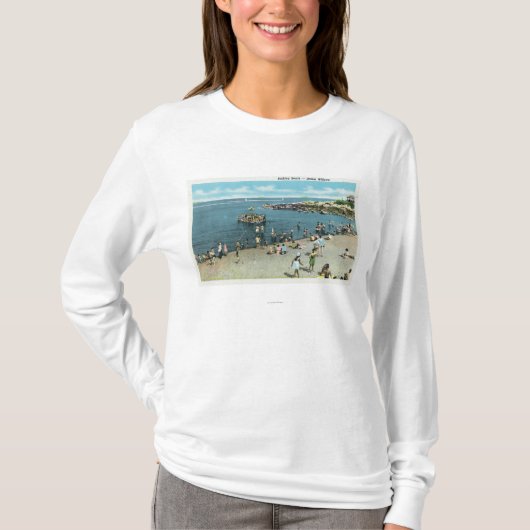 Uitzicht van het strand van Salem Willows T-shirt (Voorkant)