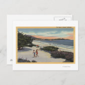 Uitzicht van het strand, zonnebaders die lopen briefkaart (Voorkant / Achterkant)