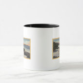 Uitzicht van het strand, zonnebaders die lopen mok (Midden)