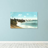 Uitzicht van het Surf en het Breakwater Canvas Afdruk (Insitu (Houten vloer))