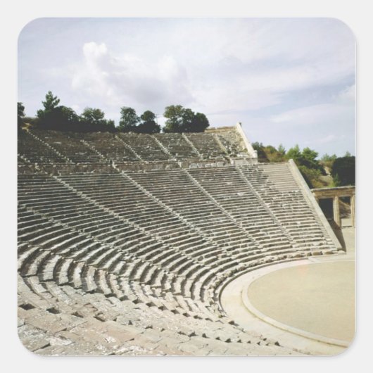Uitzicht van het theater, c.360 BC Vierkante Sticker (Voorkant)