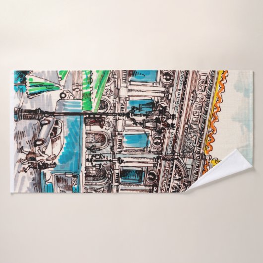 Uitzicht van het theater in Parijs Badhanddoek (Badhanddoek)