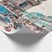 Uitzicht van het theater in Parijs Cadeaupapier (Hoek)