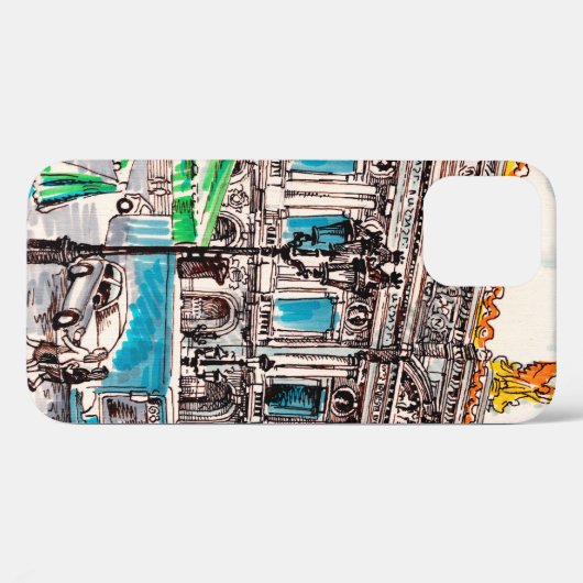 Uitzicht van het theater in Parijs Case-Mate iPhone Case (Achterkant (horizontaal))