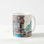 Uitzicht van het theater in Parijs Koffiemok (Voorkant rechts)