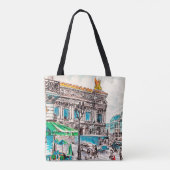 Uitzicht van het theater in Parijs Tote Bag (Achterkant)