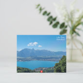 Uitzicht van het Thun-meer, Zwitserland Briefkaart (Staand voorkant)