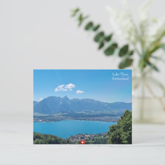 Uitzicht van het Thun-meer, Zwitserland Briefkaart (Staand voorkant)