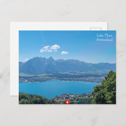 Uitzicht van het Thun-meer, Zwitserland Briefkaart (Voorkant / Achterkant)