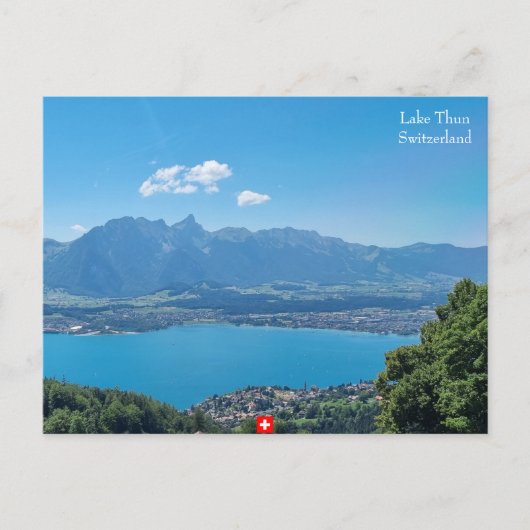 Uitzicht van het Thun-meer, Zwitserland Briefkaart (Voorkant)