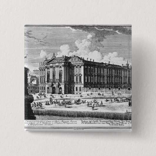 Uitzicht van het Trautson-paleis gebouwd voor graa Vierkante Button 5,1 Cm (Voorkant)