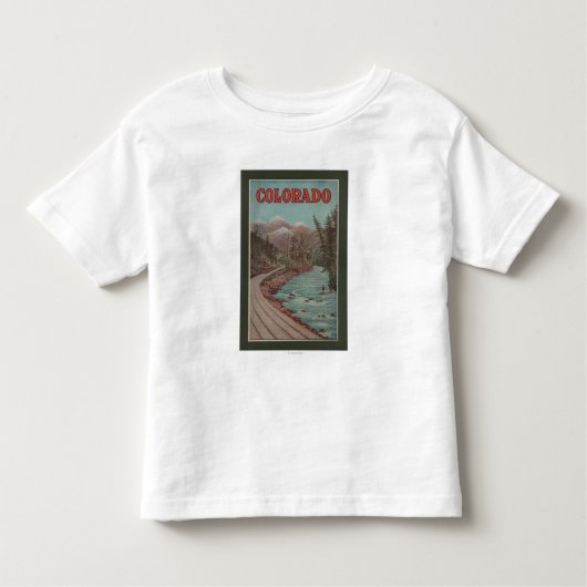 Uitzicht van het treinverkeer langs de rivier - re kinder shirts (Voorkant)