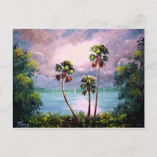 Uitzicht van het tropische meer briefkaart (Voorkant)