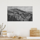 Uitzicht van het Uitzicht Ranch van het gebergte Poster (Keuken)