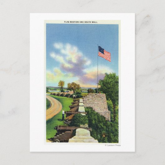 Uitzicht van het vlaggenbekken en de zuidwand briefkaart (Voorkant)