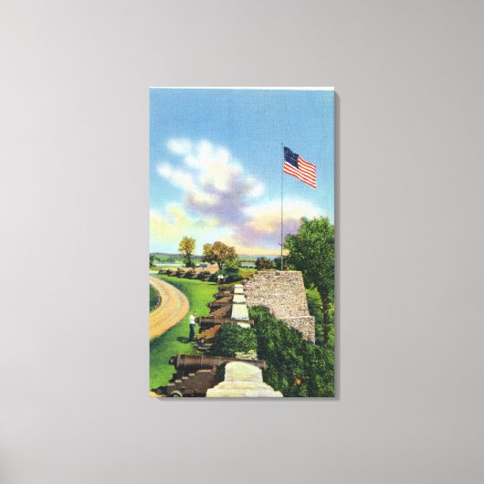 Uitzicht van het vlaggenbekken en de zuidwand canvas afdruk (Voorkant)