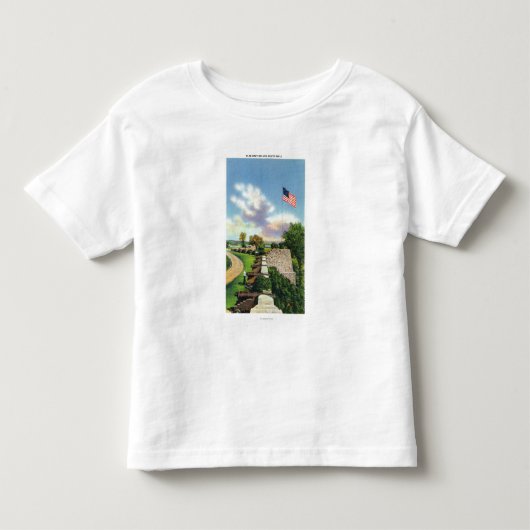 Uitzicht van het vlaggenbekken en de zuidwand kinder shirts (Voorkant)