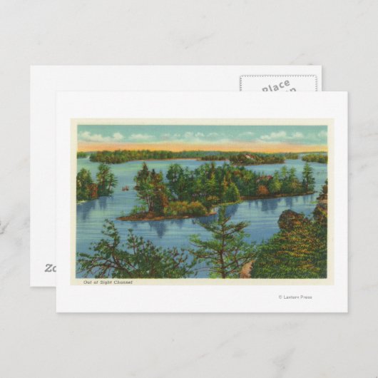 Uitzicht van het vliegtuig van het Kanaal van de A Briefkaart (Voorkant / Achterkant)