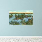 Uitzicht van het vliegtuig van het Kanaal van de A Canvas Afdruk (Insitu (Houten vloer))