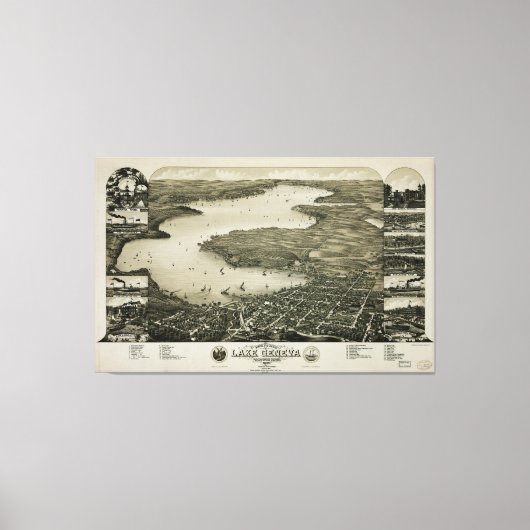 Uitzicht van het vogelmeer van Genève, Wisconsin ( Canvas Afdruk (Voorkant)