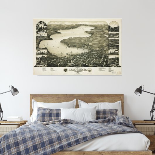 Uitzicht van het vogelmeer van Genève, Wisconsin ( Canvas Afdruk (Insitu (Slaapkamer))