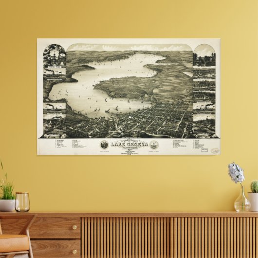 Uitzicht van het vogelmeer van Genève, Wisconsin ( Canvas Afdruk (Insitu (Woonkamer))