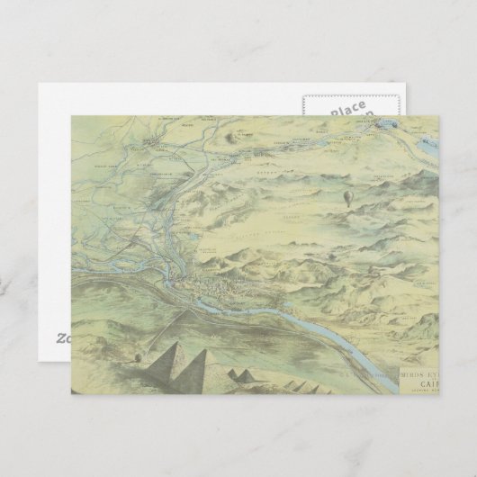 Uitzicht van het vogeloog van Caïro Briefkaart (Voorkant / Achterkant)