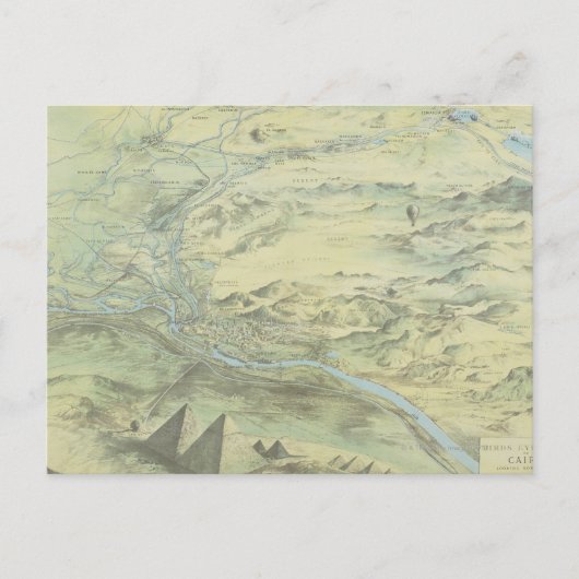 Uitzicht van het vogeloog van Caïro Briefkaart (Voorkant)