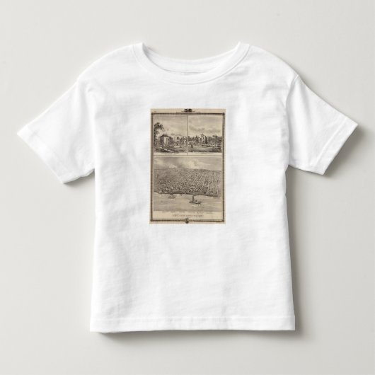Uitzicht van het vogeloog van de inwoners van Musc Kinder Shirts (Voorkant)