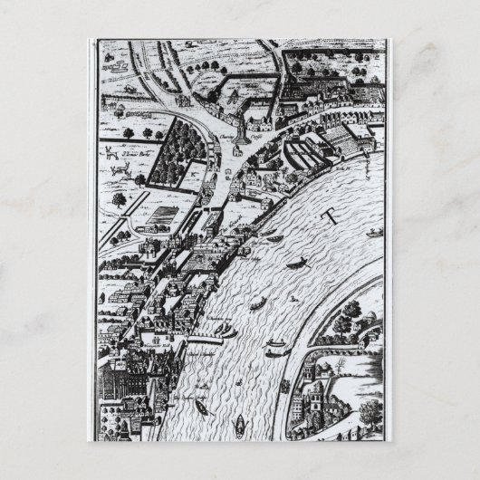 Uitzicht van het vogeloog van de Theems Briefkaart (Voorkant)