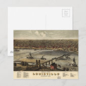 Uitzicht van het vogeloog van Louisville, Kentucky Briefkaart (Voorkant / Achterkant)