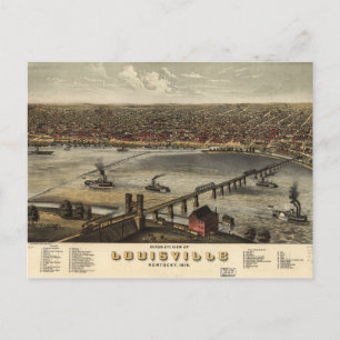 Uitzicht van het vogeloog van Louisville, Kentucky Briefkaart