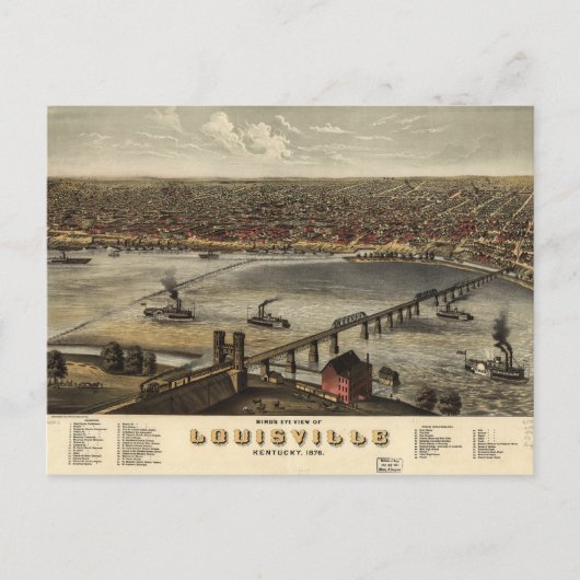 Uitzicht van het vogeloog van Louisville, Kentucky Briefkaart (Voorkant)