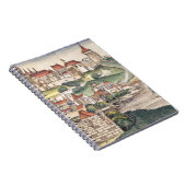 Uitzicht van het vogeloog van Praag van de Neurenb Notitieboek (Rechterzijde)