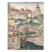 Uitzicht van het vogeloog van Praag van de Neurenb Notitieboek (Voorkant)