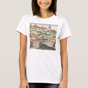 Uitzicht van het vogeloog van Praag van de Neurenb T-shirt