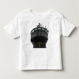 Uitzicht van het voorste gedeelte van de bovenbouw kinder shirts