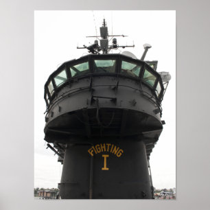 Uitzicht van het voorste gedeelte van de bovenbouw poster